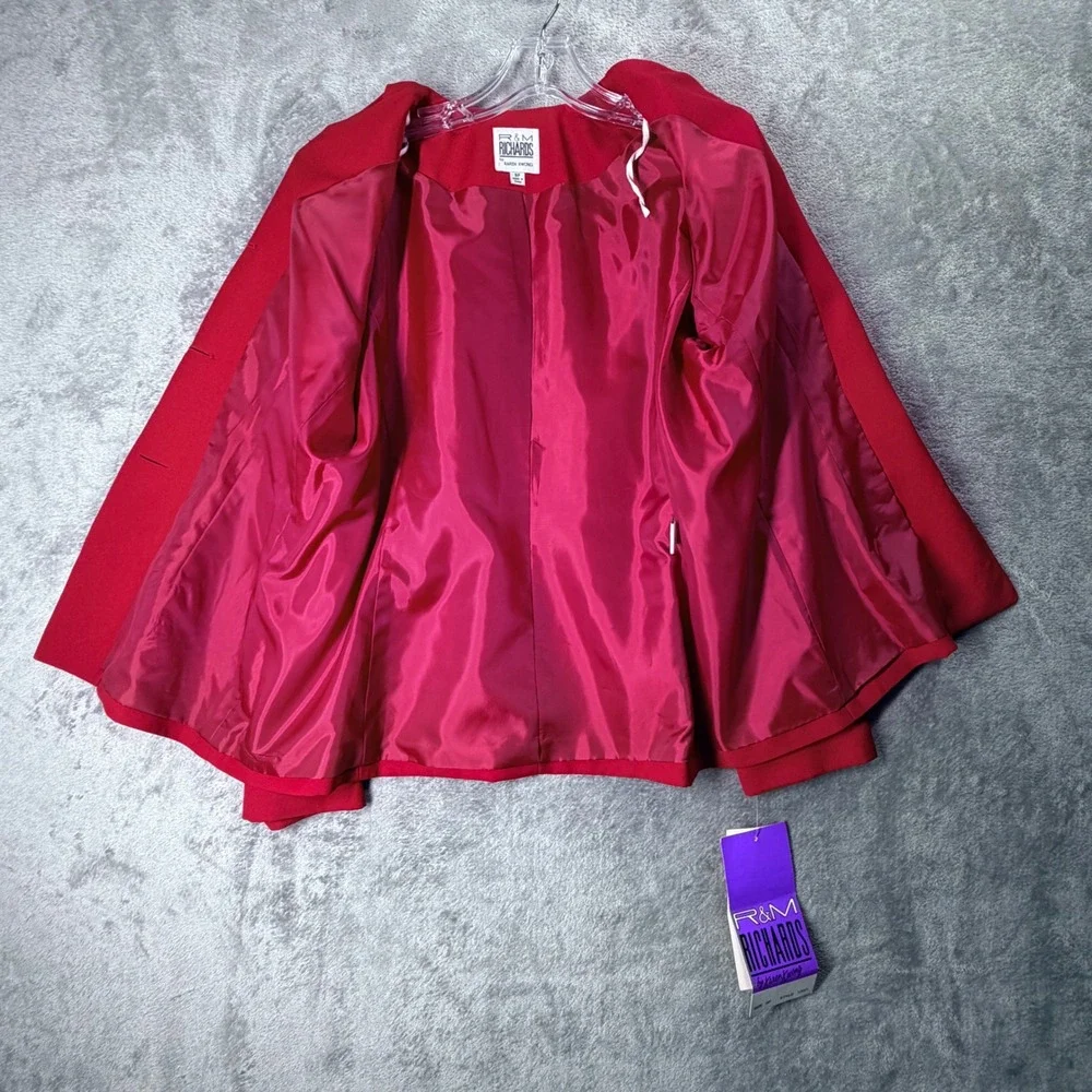 NWT R&M Richards Red Skirt Suit‎ 8 Petite Embellished Evening Church Holiday Set